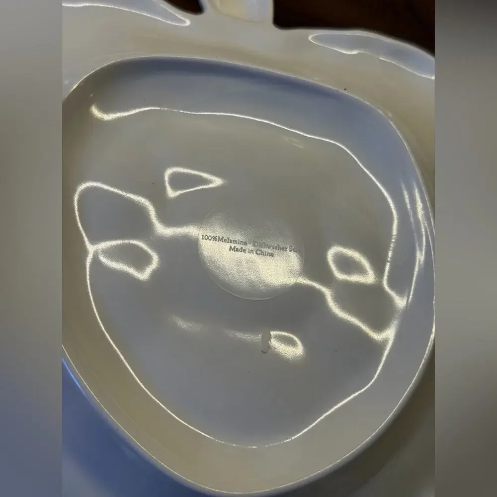 White melamine Turtle-Shaped platter